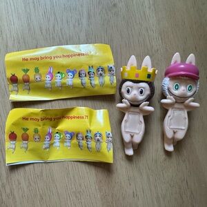 Set of 2 “Labubu” Adhesive Figurines—Brand New